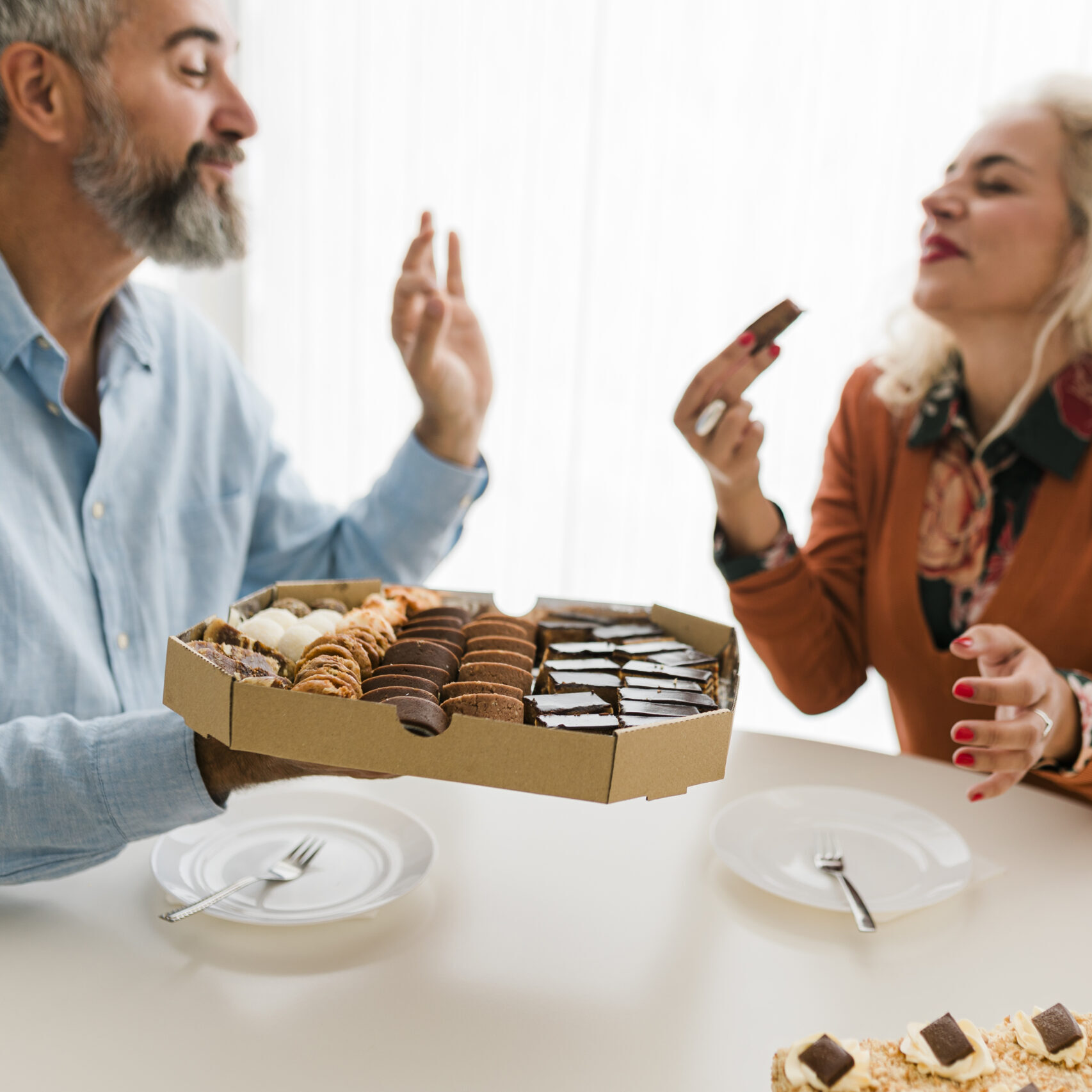 Beautiful senior couple in love spending day at home